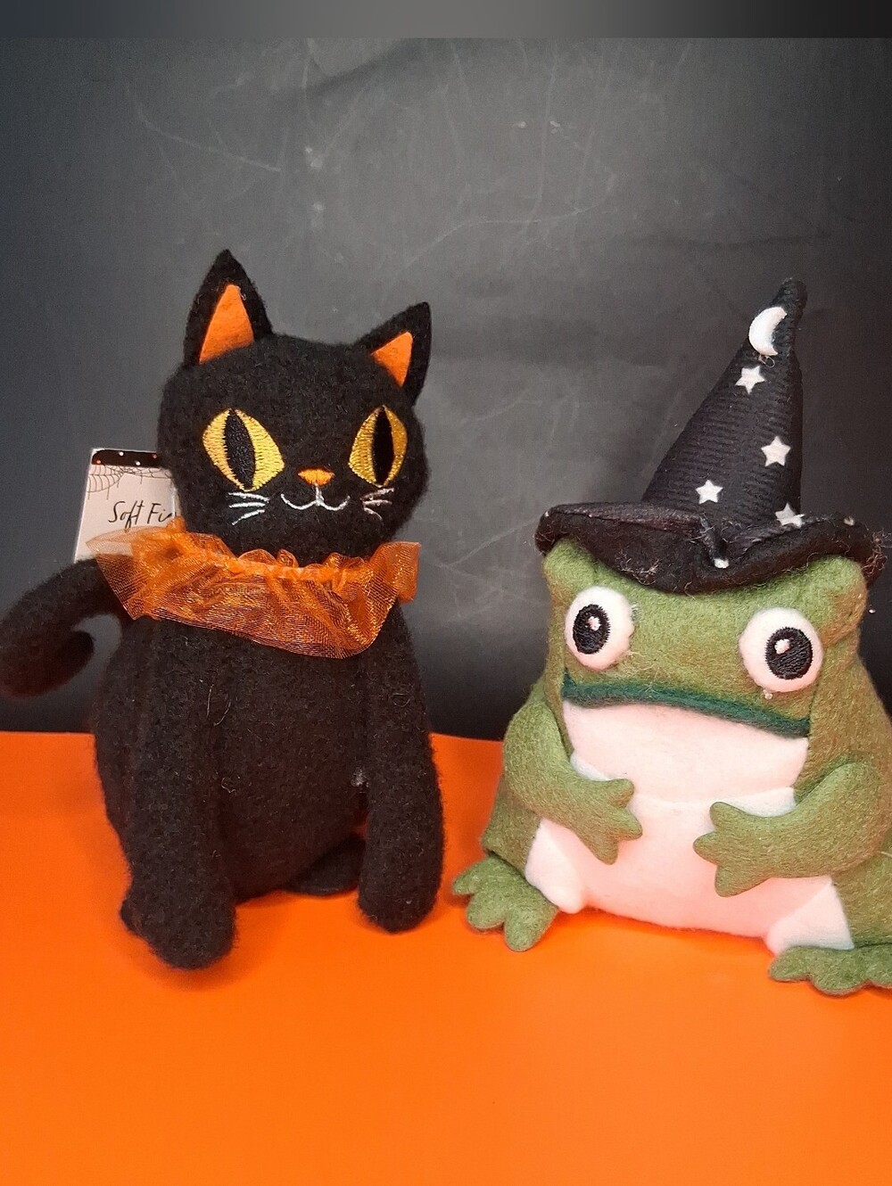 Target Bullseye 2026 Halloween Fabric CAT & FROG  6" 2 pc set Soft Figural NWT